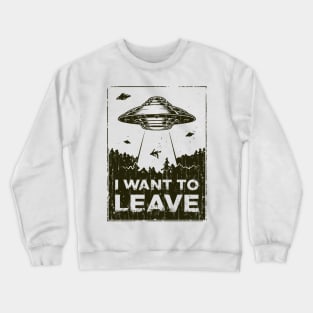 I want to leave Vintage Crack Texture Crewneck Sweatshirt